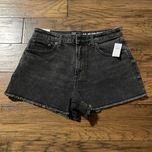 New Gap Sky high denim jean shorts black wash